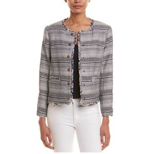 1.State Women’s Rustic Fringe Tweed Jacket Blazer
